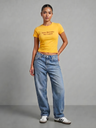 brown-cotton-lycra-slogan-tee-full-model-view-pose-1-uptownie.png