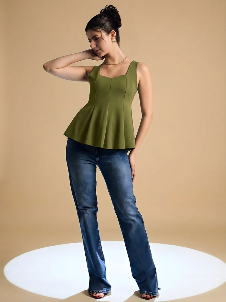 olive-green-stretchable-ribbed-peplum-top-angled-front-view-zoom-out-uptownie.png