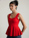 red-stretchable-ribbed-peplum-top-side-angle-uptownie.png