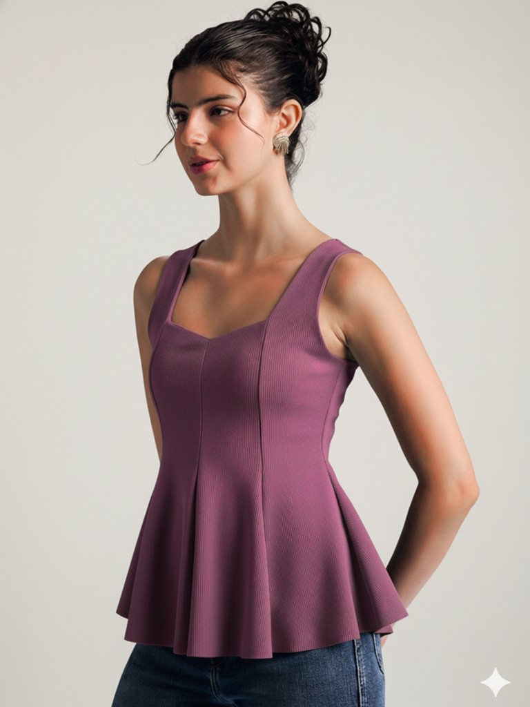 dusky-purple-stretchable-ribbed-peplum-top-angled-side-view-uptownie.png