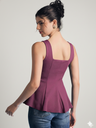 dusky-purple-stretchable-ribbed-peplum-top-back-angle-uptownie.png