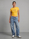 brown-cotton-lycra-slogan-tee-full-model-view-pose-2-uptownie.png