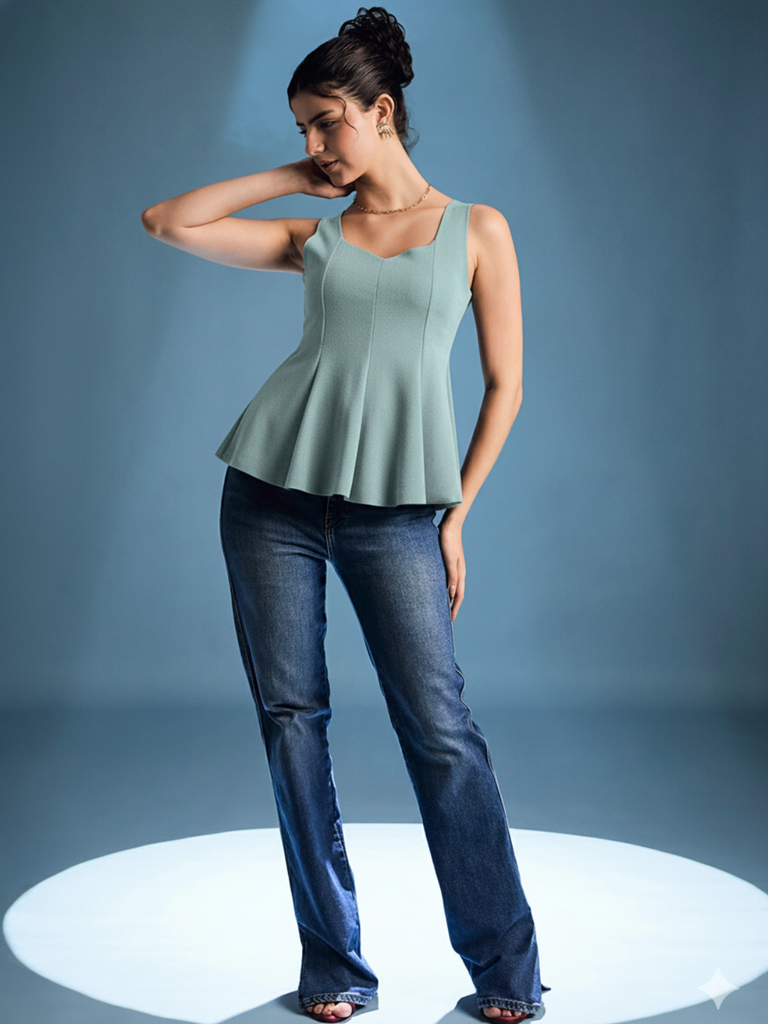 teal-stretchable-ribbed-peplum-top-side-full-body-shot-uptownie.png