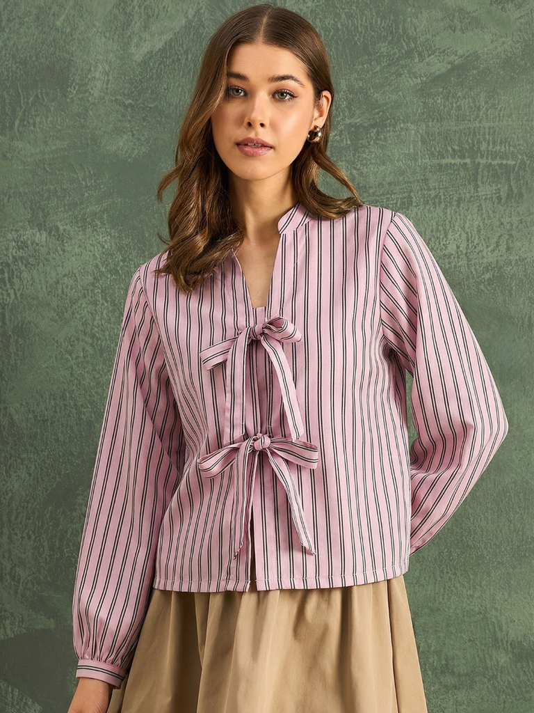 pink-striped-pure-linen-front-tie-up-top-front-angle-uptownie.png