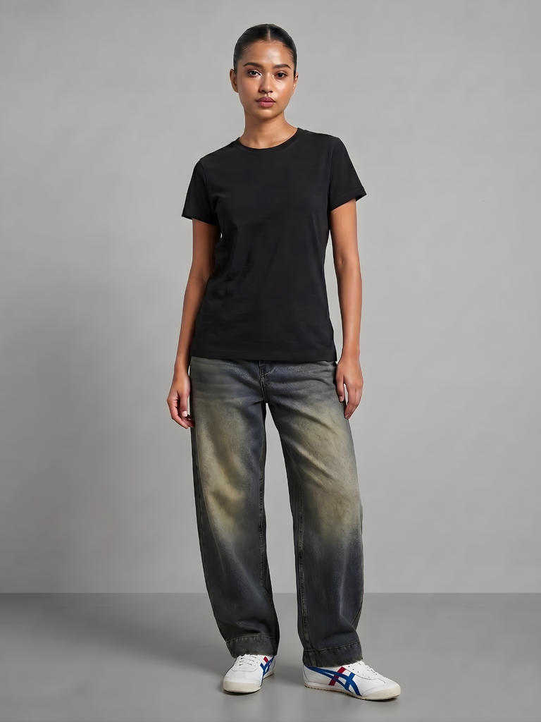 black-pure-cotton-everyday-tee-front-angle-pose-2-uptownie.png