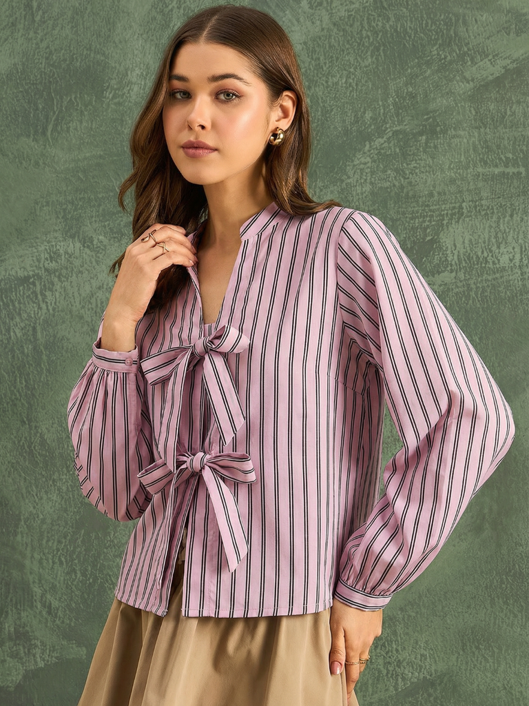 pink-striped-pure-linen-front-tie-up-top-front-angled-image-uptownie.png