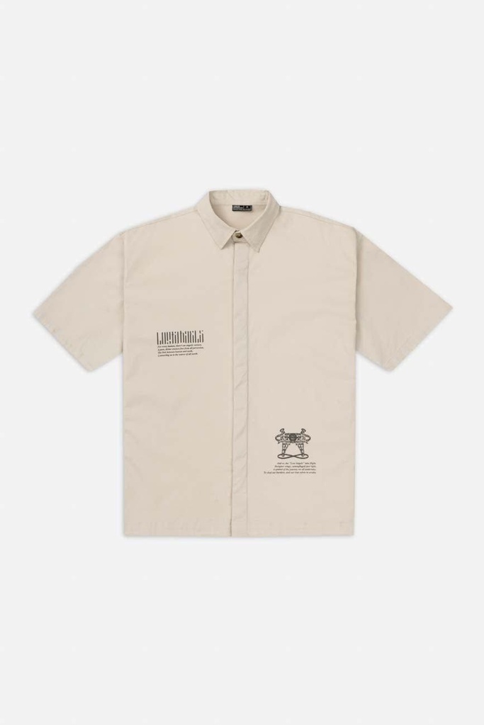 [25SHBF7_BE_S] Short Sleeve Off White Shirt // Lost Angels (S)