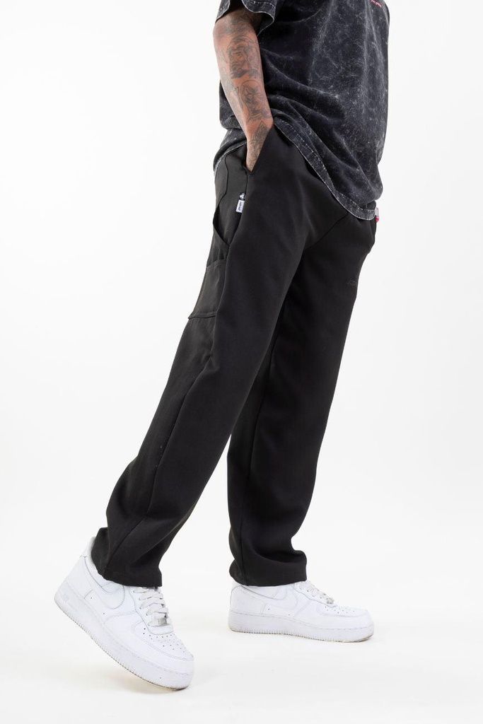 [UM23_TRK_01A_S/28] Upgraded Relaxed Straight-Cut Track Pants // Black (S/28)