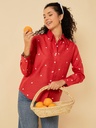 All Over Embroidered Linen Shirt
