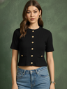 Stretchable Buttoned Waistcoat Top