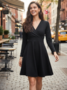 Stretchable Wrap Style Skater Dress