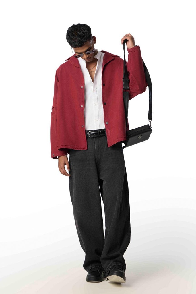 [UM23A_SH_004F_XS/S] Hobo Shacket // Rosewood (XS/S)