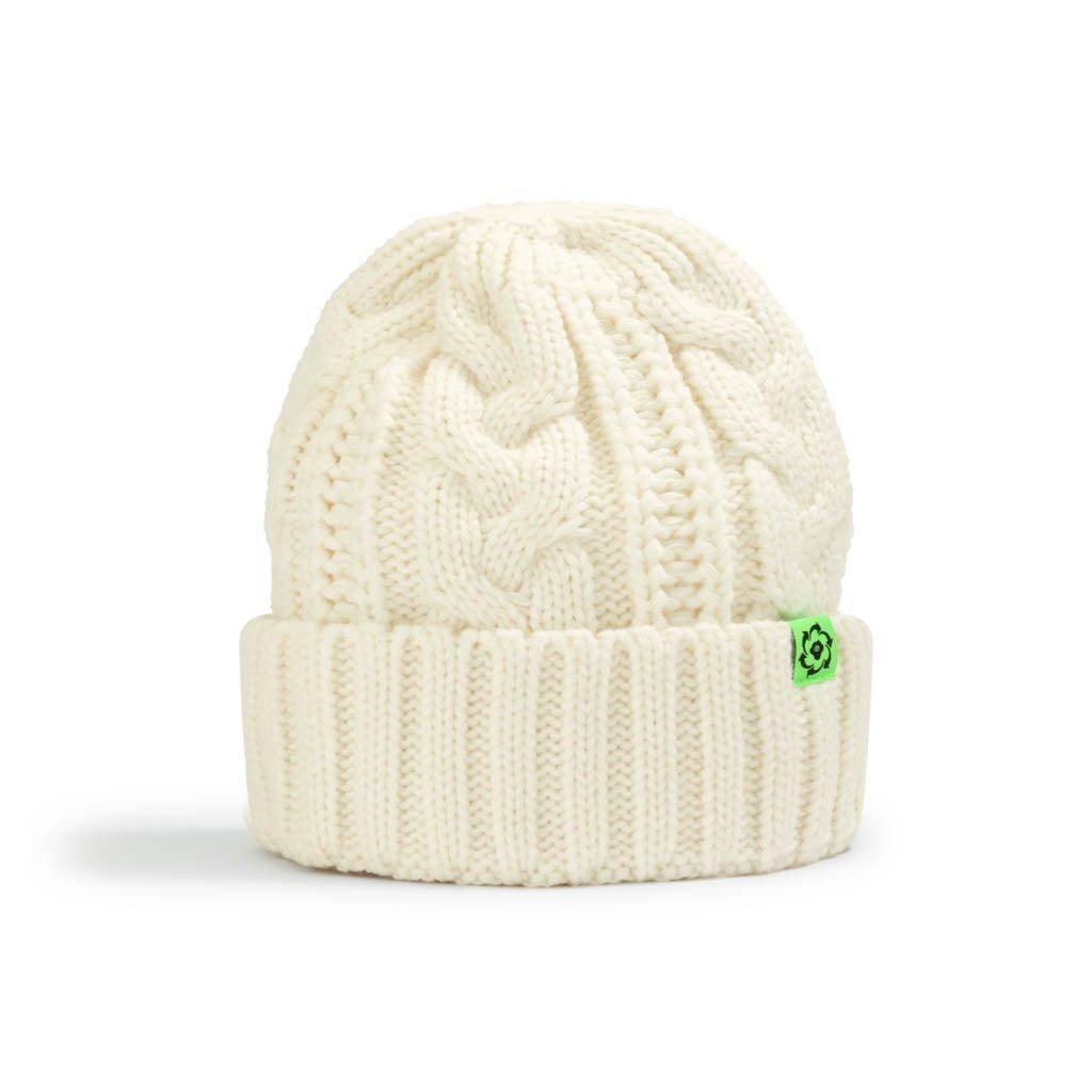 Recycled Knit Cuff Beanie // Snow White