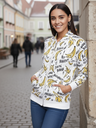 Banana Print Cotton Zippered Hoodie with Pockets