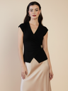 Stretchable Gold Accent Wrap Top