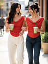 Stretchable Draped Crop Top