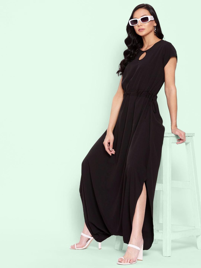 [ULSS21DR11-03-013-02] Cutout Dhoti Jumpsuit (S, Black)
