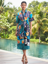 Knotted Cotton Shirt Midi Dress