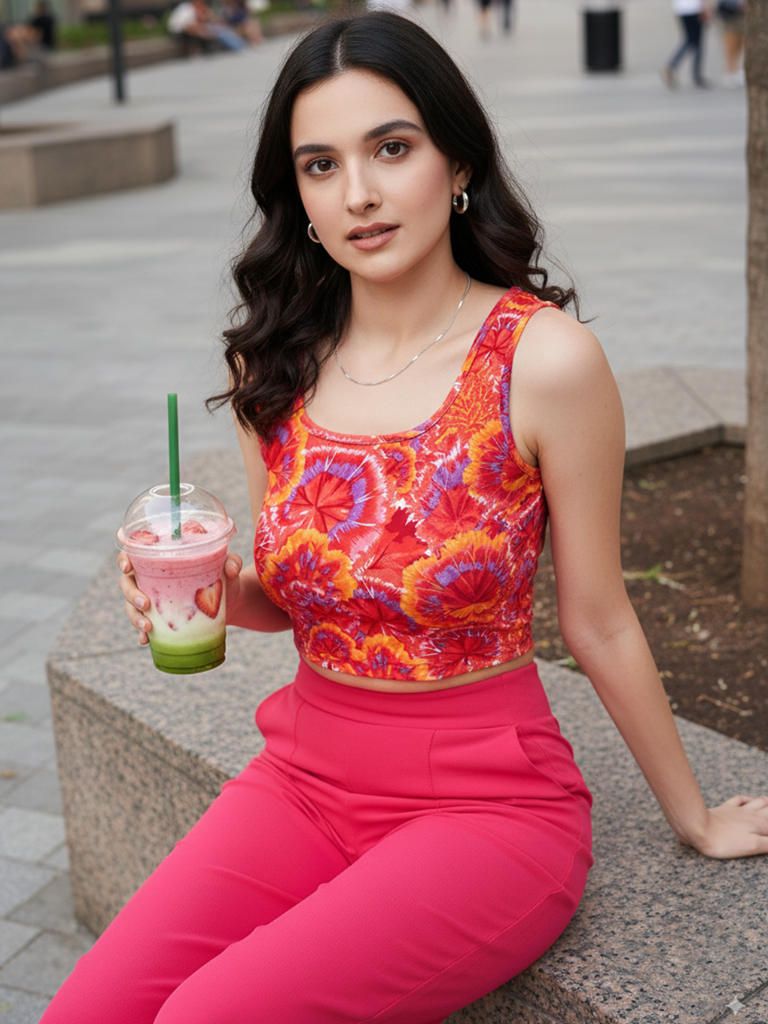 [ULSS22TP12-18-790-02] Stretchable Basic Round Neck Crop Top (S)