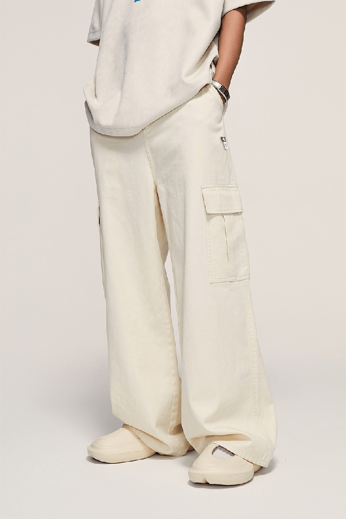 [UM23_CRGP003WH_S] Streetwear Cargo Pants // White (S/28)
