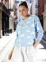 Heart Printed Cotton Sweatshirt
