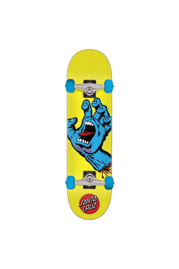 [11116219] Screaming Hand Mini 7.75in x 30.00in Santa Cruz Skateboard Complete