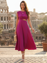 Cotton Poplin Side Cut-Out Sleeveless Midi Dress