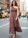 One Shoulder Smocked Maxi Dress