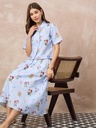Pure Linen Printed Shirt With Skirt Set