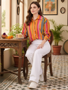 Printed Asymmetrical Cotton Shirt