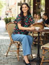 Frilled Sleeve Cotton Peplum Top