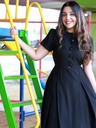 Solid Peterpan Collar Skater Dress