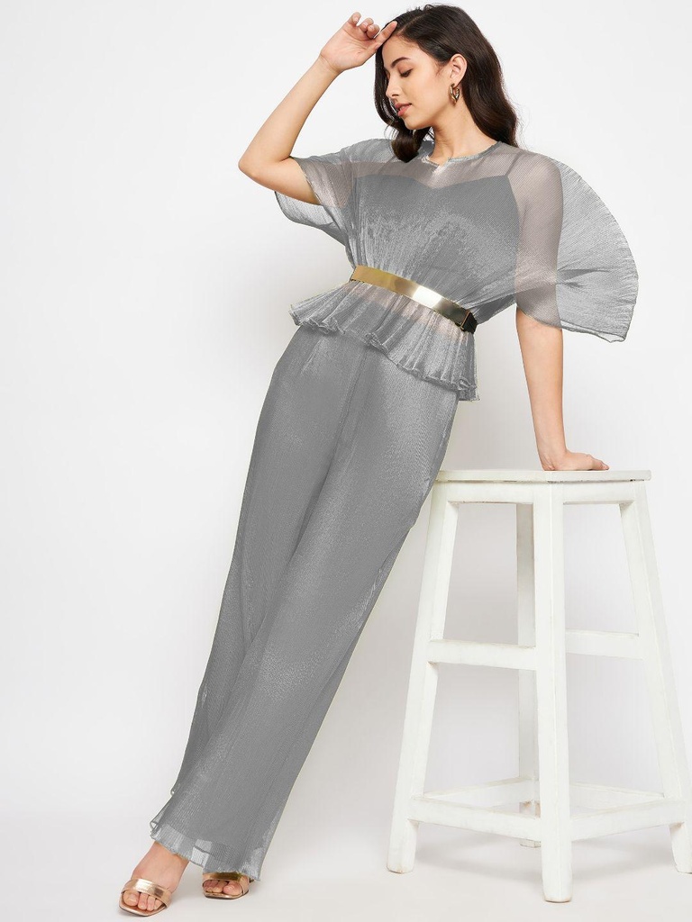 Pleated Organza Pants