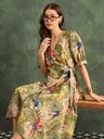 Pure Cotton Wrap Midi Dress