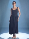 Stretchable Corset Fit & Flare Midi Dress