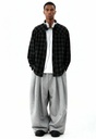 Plaid Long Sleeve Shirt // Black