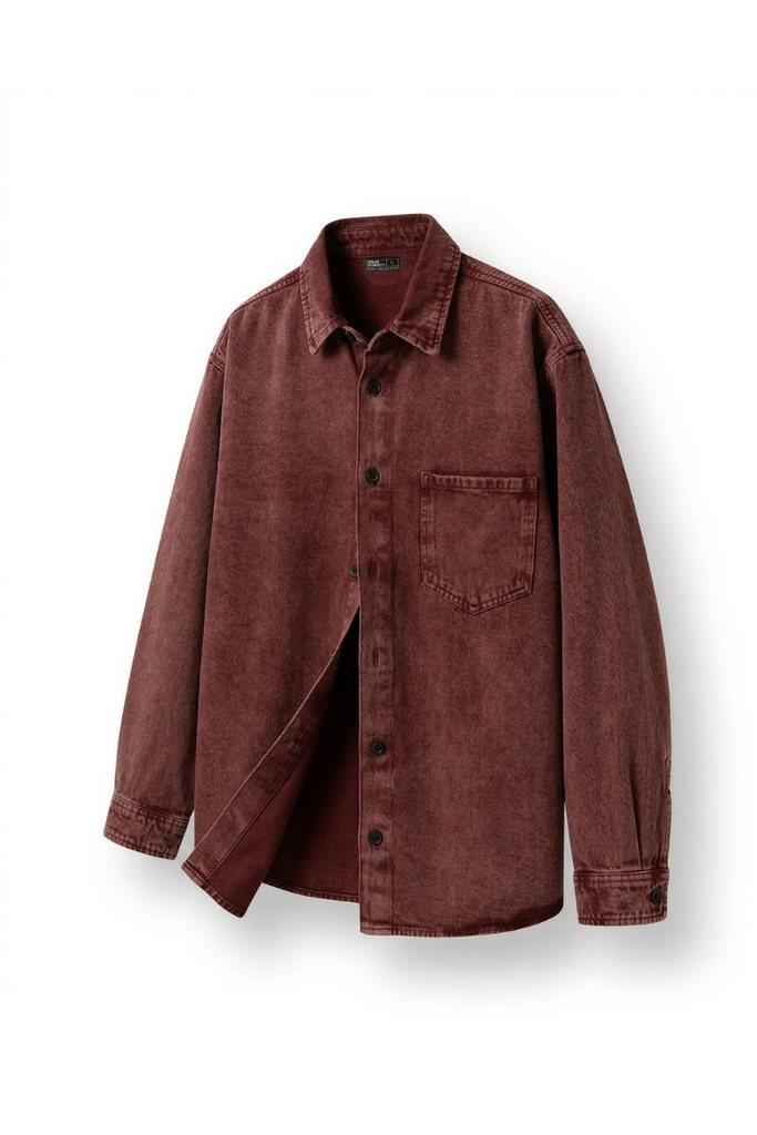 [25SHREG37_MN_S] Denim Full Sleeves Shirt (S)