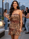Stretchable Off Shoulder Scarf Mini Dress