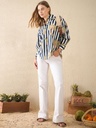 Printed Asymmetrical Cotton Shirt