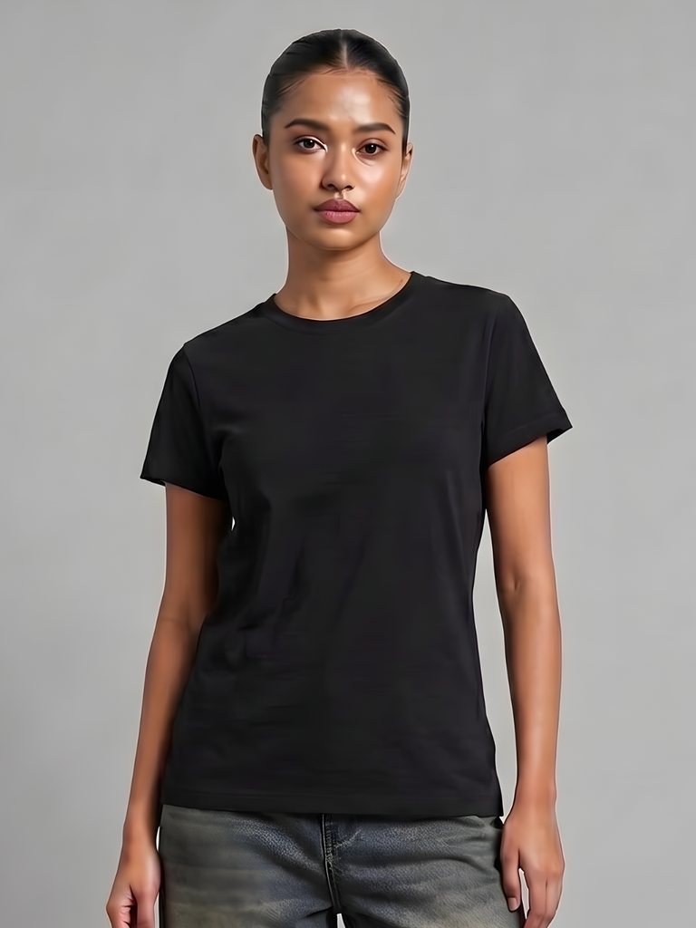 [ULSS26TP22-33-013-02] 240 GSM Pure Cotton Everyday Tee (S, Black)
