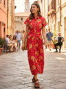 Pure Cotton Cinched-Line Midi Dress