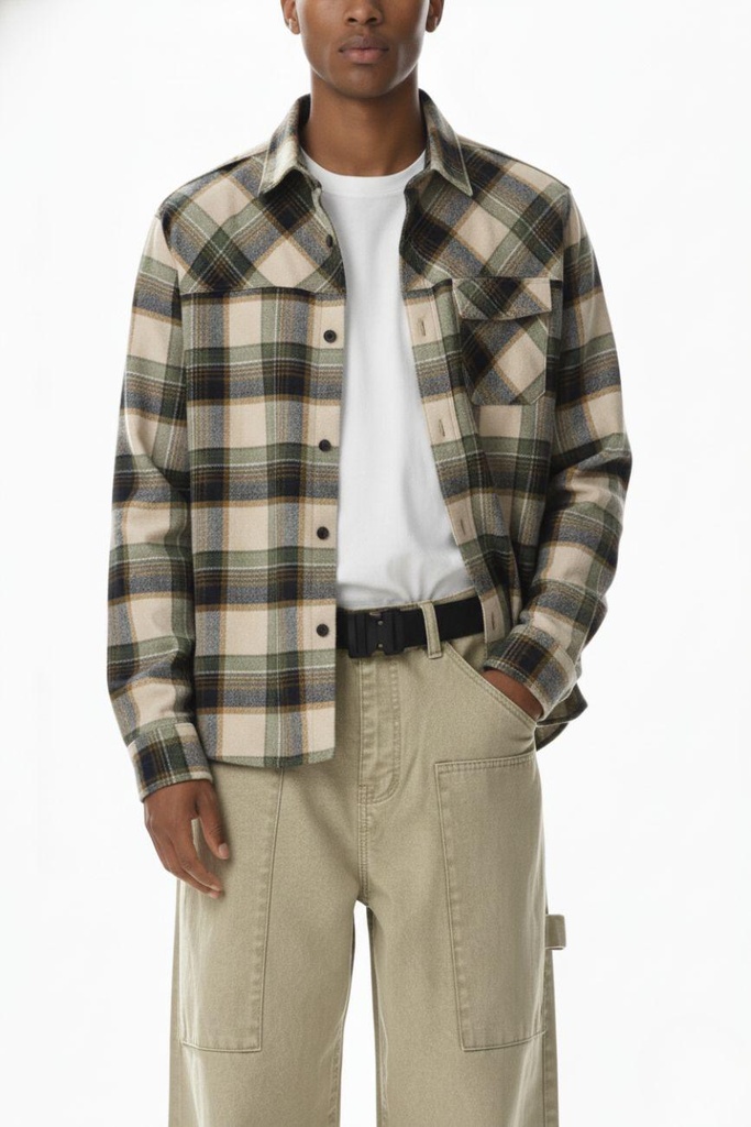 [25SHLF23_GN_S] Classic Check Shirt // 001 (S)