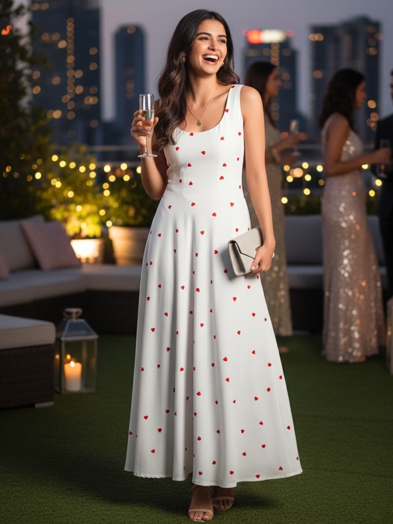 [ULSS25DR21-70-978-02] Stretchable Corset Fit & Flare Midi Dress (S)