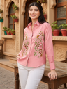 Floral Embroidered Linen Shirt