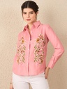 Floral Embroidered Linen Shirt