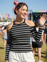 Shoulder Cutout Ribbed Top