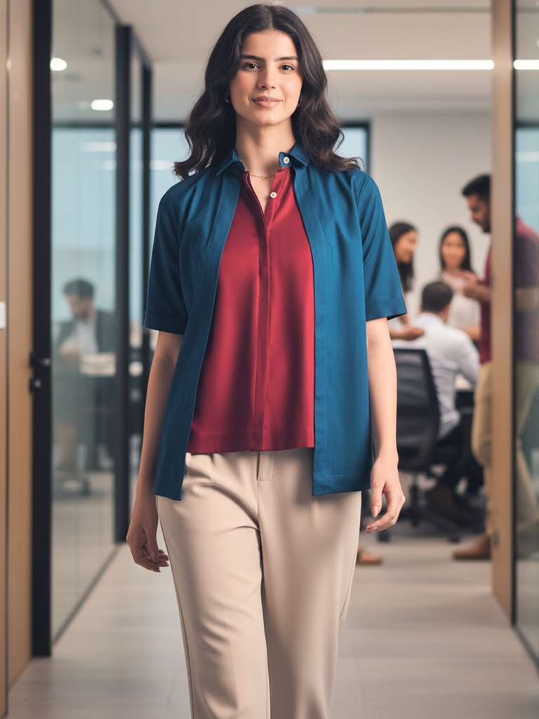 [ULSS25TP20-76-124-02] Double Layered Cotton Shirt (S)