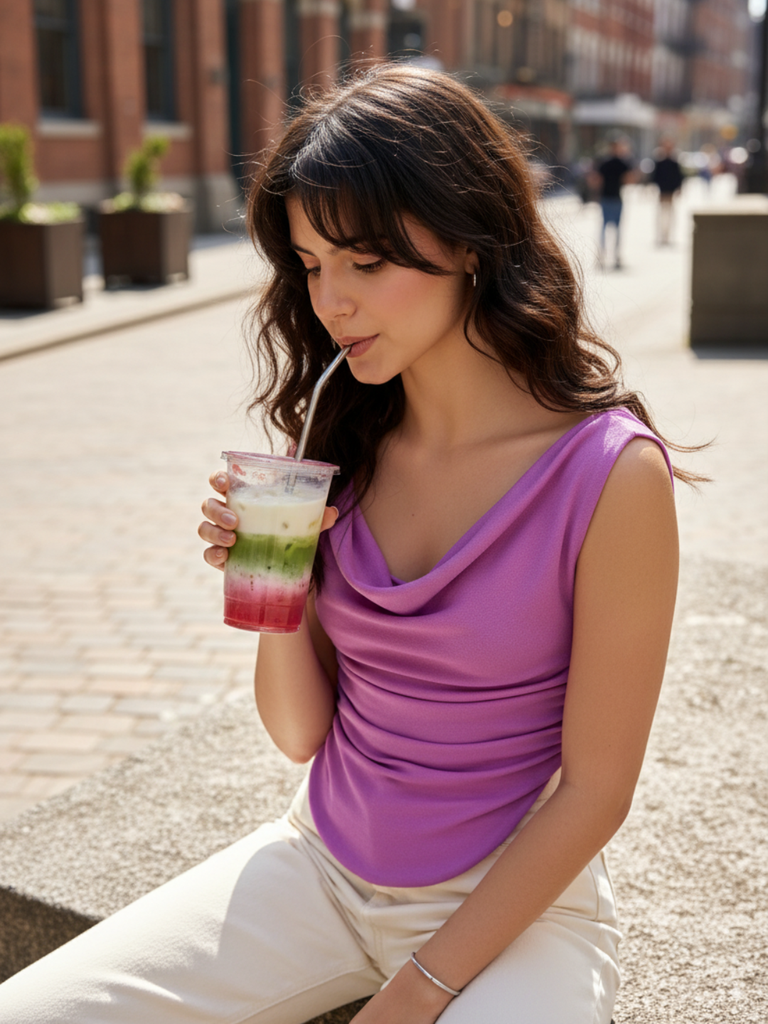 Stretchable Draped Crop Top