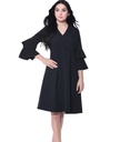 Wrap Bell Sleeves Skater Dress