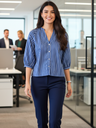 Puff Sleeve Pure Linen Shirt